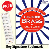 front cover of Polished Brass Studies for Trumpet F/Eb Horn Euphonium Baritone by Lizzie Davis together with free Treble Clef bookmark