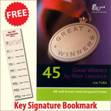 front cover of Great Winners for Tuba Bass Clef Book Only together with free Bass Glef bookmark