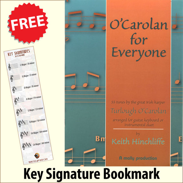 front cover of O'Carolan for Everyone together with free Treble Clef bookmark