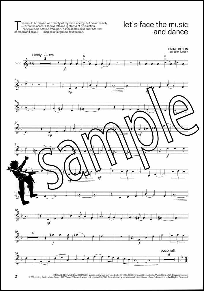 1st sample page from Lets Face the Music for Trombone/Euphonium Treble Clef Book Only