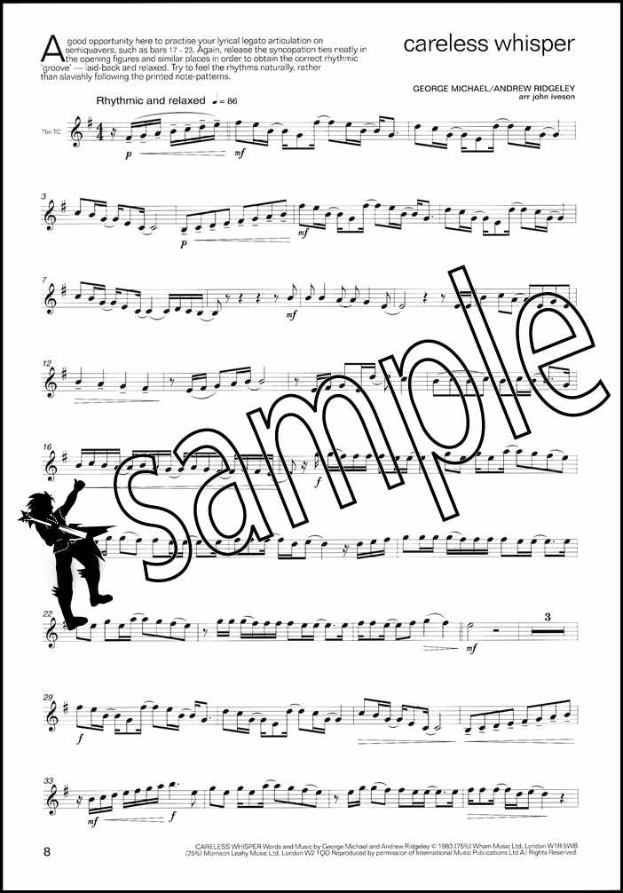 2nd sample page from Lets Face the Music for Trombone/Euphonium Treble Clef Book Only