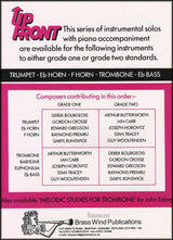 back cover of Up Front Album for Trombone Book 2 Bass Clef