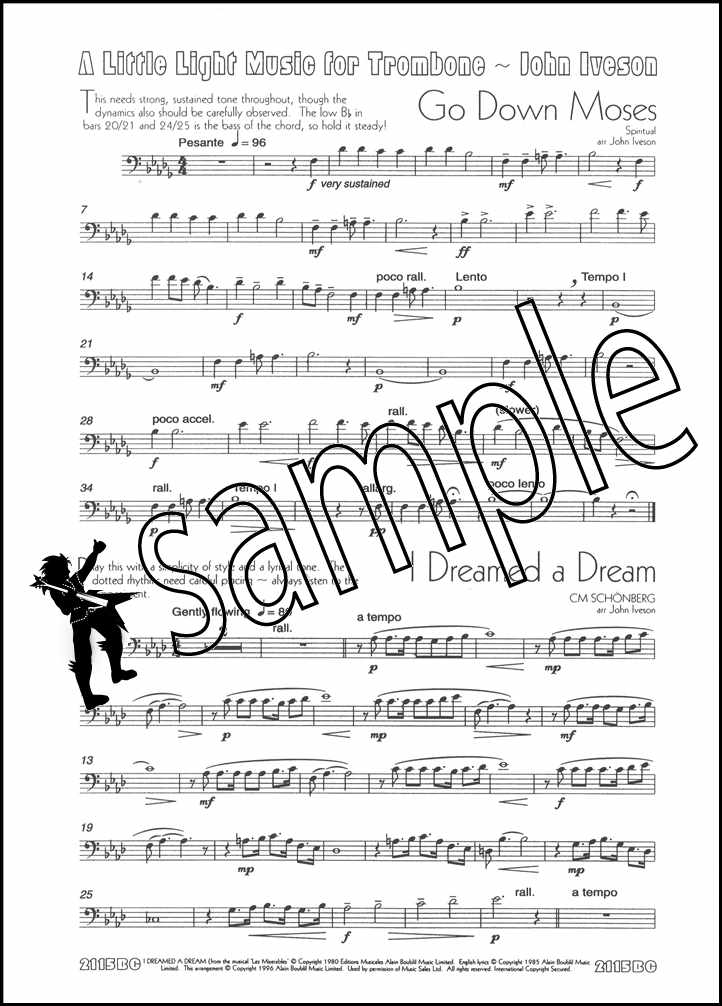 1st sample page from A Little Light Music for Trombone Bass Clef by John Iveson