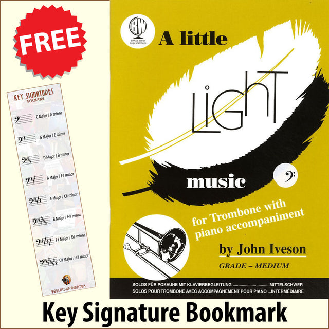 front cover of A Little Light Music for Trombone Bass Clef by John Iveson together with free Bass Glef bookmark