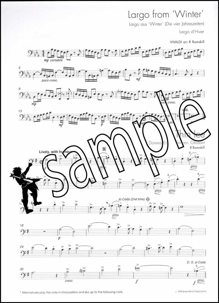 1st sample page from From Vivaldi to Fats Waller for Trombone Bass Clef