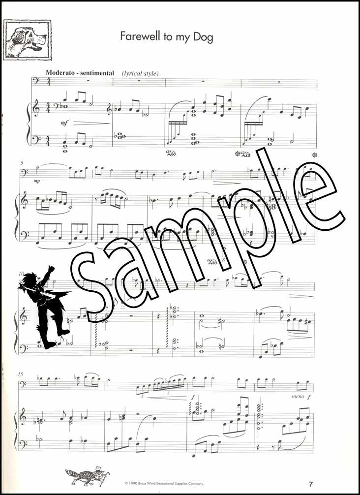 2nd sample page from Cool Cat & Friends for Trombone / Euphonium Treble Clef by Gordon Carr