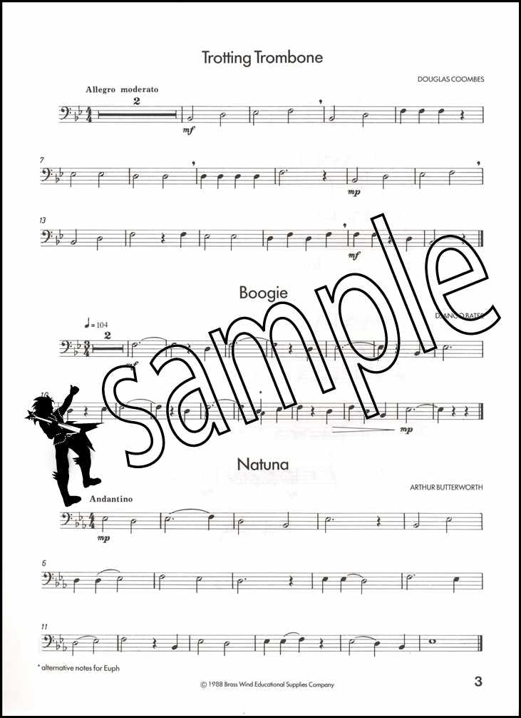 1st sample page from Keynotes Album for Trombone Bass Clef