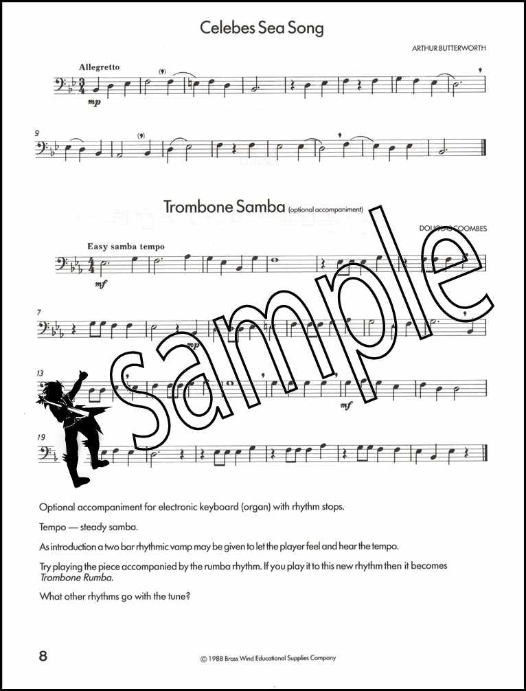 2nd sample page from Keynotes Album for Trombone Bass Clef