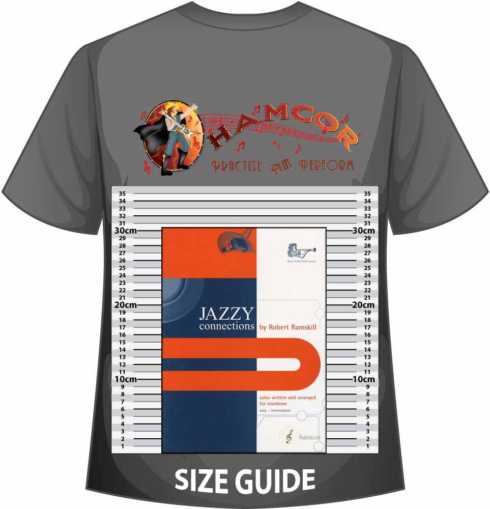 front cover of Jazzy Connections for Trombone Treble Clef by Robert Ramskill on a size guide