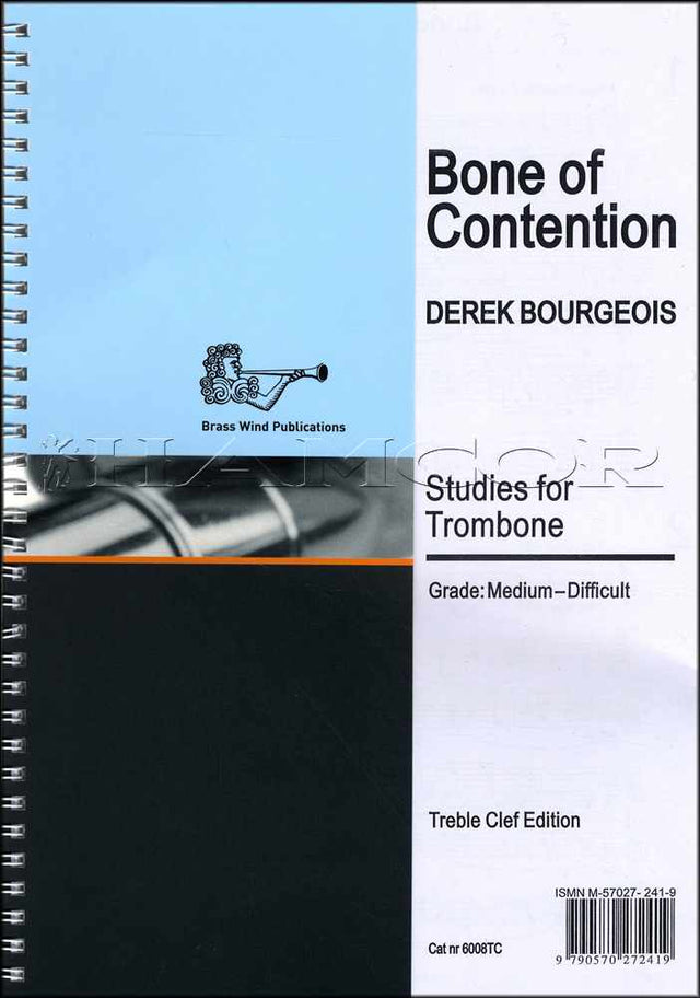 front cover of Bone of Contention for Trombone Treble Clef by Derek Bourgeois