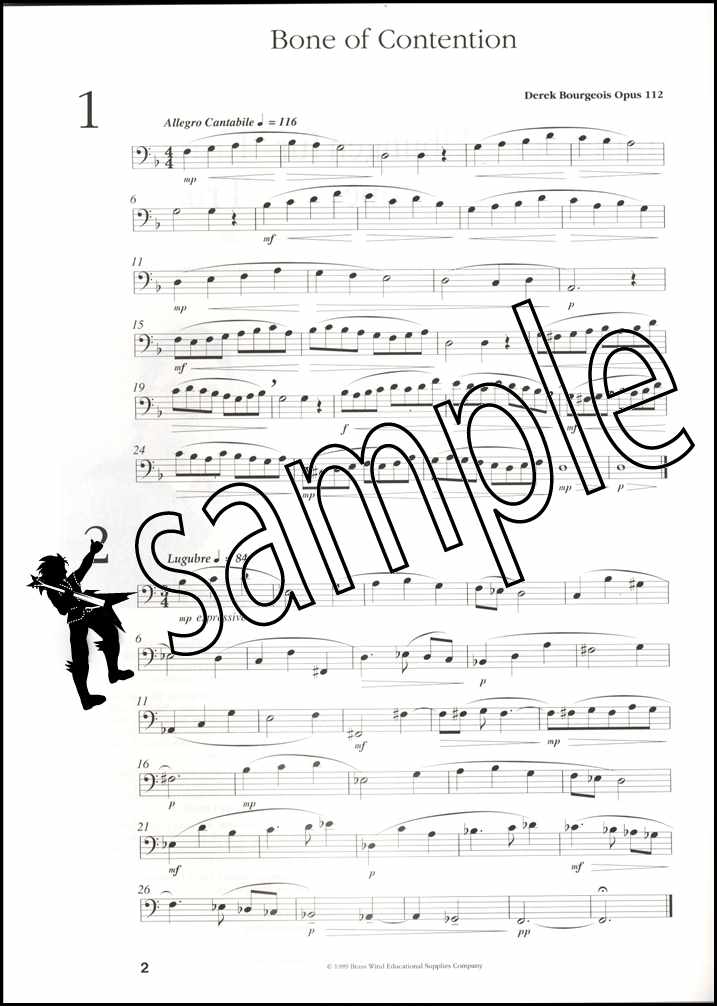 1st sample page from Bone of Contention for Trombone Bass Clef by Derek Bourgeois