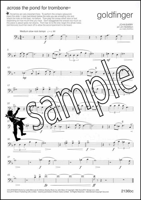 1st sample page from Across the Pond 1 for Trombone Bass Clef Book Only by Jim McMillen