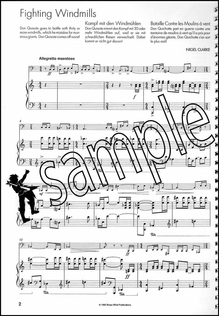 3rd sample page from Sketches from Don Quixote for Tuba Treble Clef by Nigel Clarke