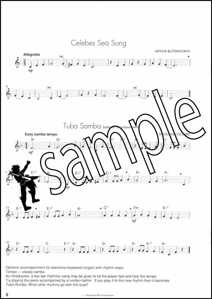 3rd sample page from Keynotes Album for Eb Bass/Tuba Treble Clef