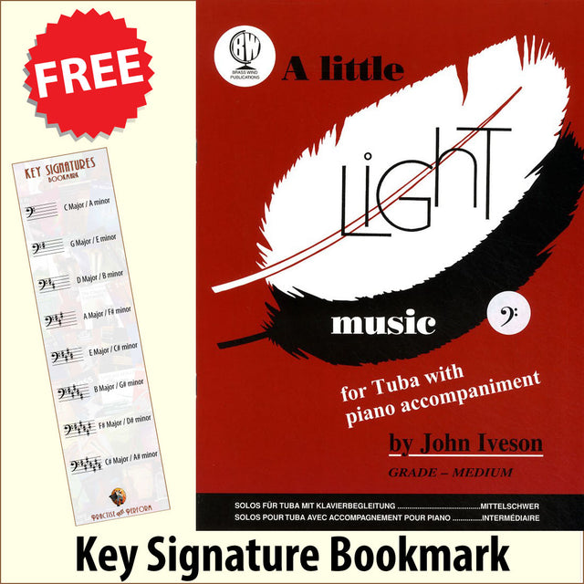 front cover of A Little Light Music for Tuba Bass Clef by John Iveson together with free Bass Glef bookmark