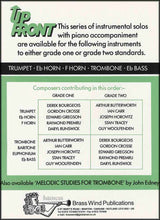 back cover of Up Front Album for Eb Bass/Tuba Book 1 Bass Clef