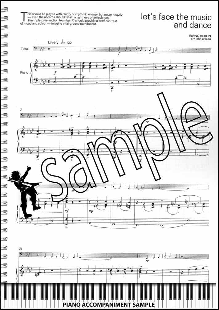 piano accompaniment sample page from Lets Face The Music for Tuba/Eb Bass Bass Clef