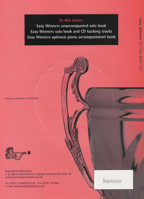 back cover of Easy Winners for Tuba Bass Clef Book/CD
