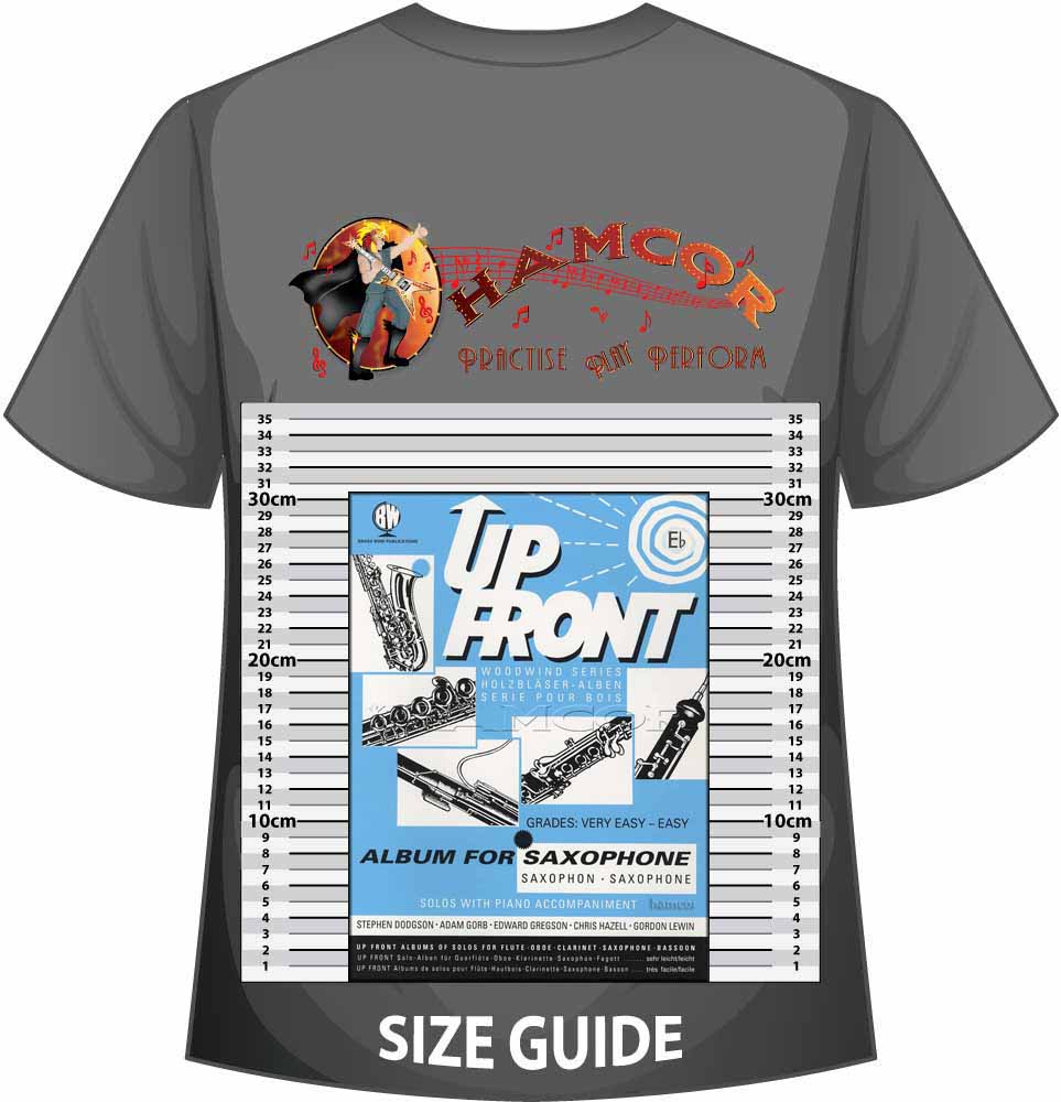 front cover of Up Front Album for Alto Saxophone on a size guide