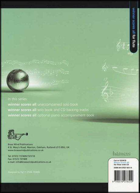 back cover of Winner Scores All Flute Book/CD