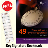 front cover of Great Winners for Oboe Book Only together with free Treble Clef bookmark