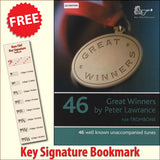 front cover of Great Winners Trombone Bass Clef Book/CD together with free Bass Glef bookmark