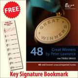 front cover of Great Winners for Treble Brass Book Only together with free Treble Clef bookmark