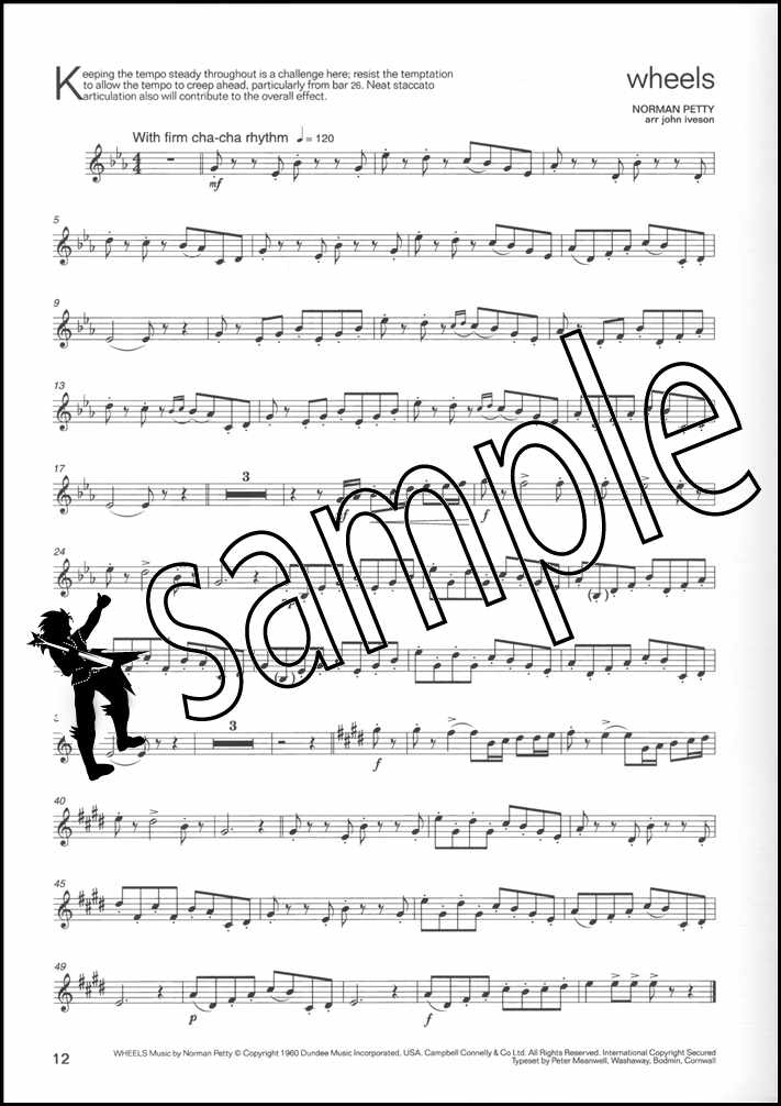 2nd sample page from Lets Face the Music for Trumpet Book/CD