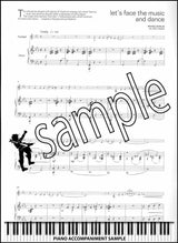 piano accompaniment sample page from Lets Face the Music for Trumpet Book/CD