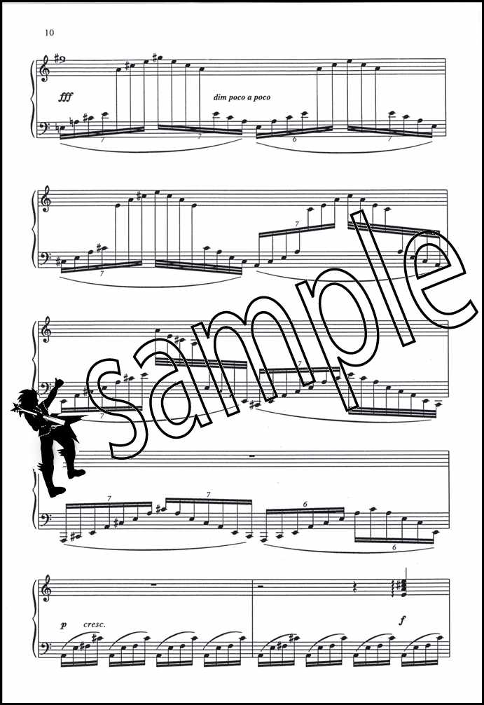 3rd sample page from Fantasy Pieces for Harp by Derek Bourgeois