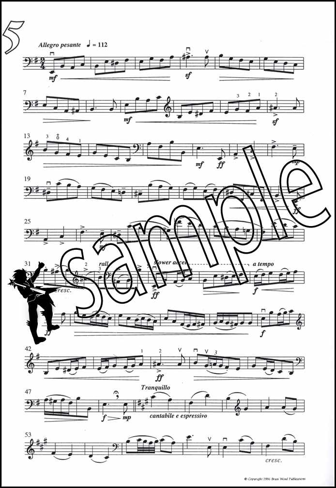 2nd sample page from Fantasy Pieces for Double Bass by Derek Bourgeois