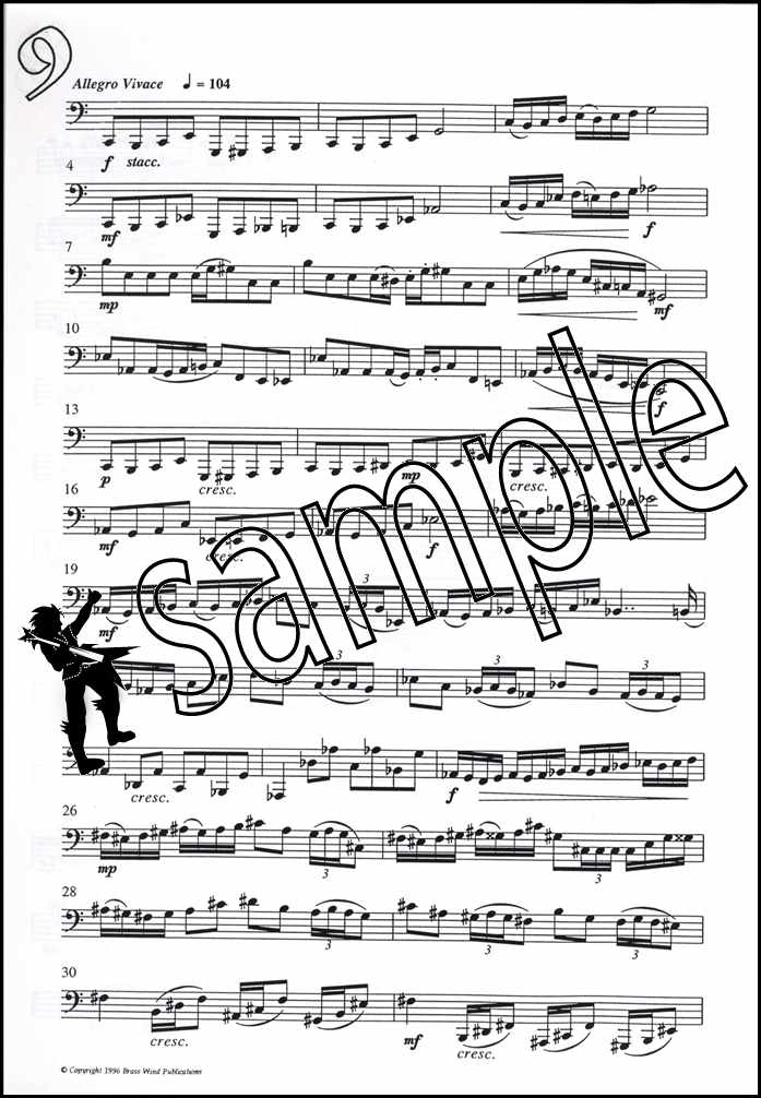 3rd sample page from Fantasy Pieces for Tuba Bass Clef by Derek Bourgeois