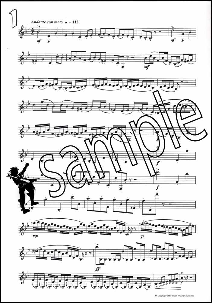 1st sample page from Fantasy Pieces for Clarinet by Derek Bourgeois