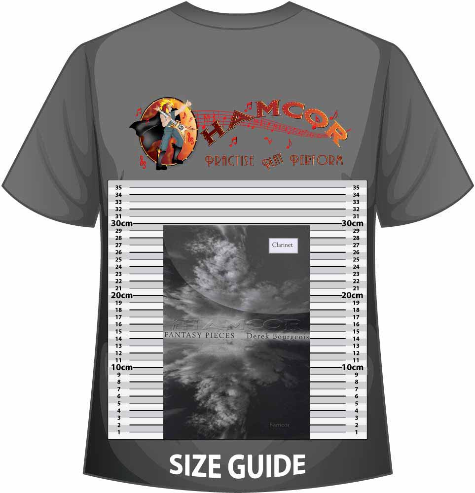 front cover of Fantasy Pieces for Clarinet by Derek Bourgeois on a size guide