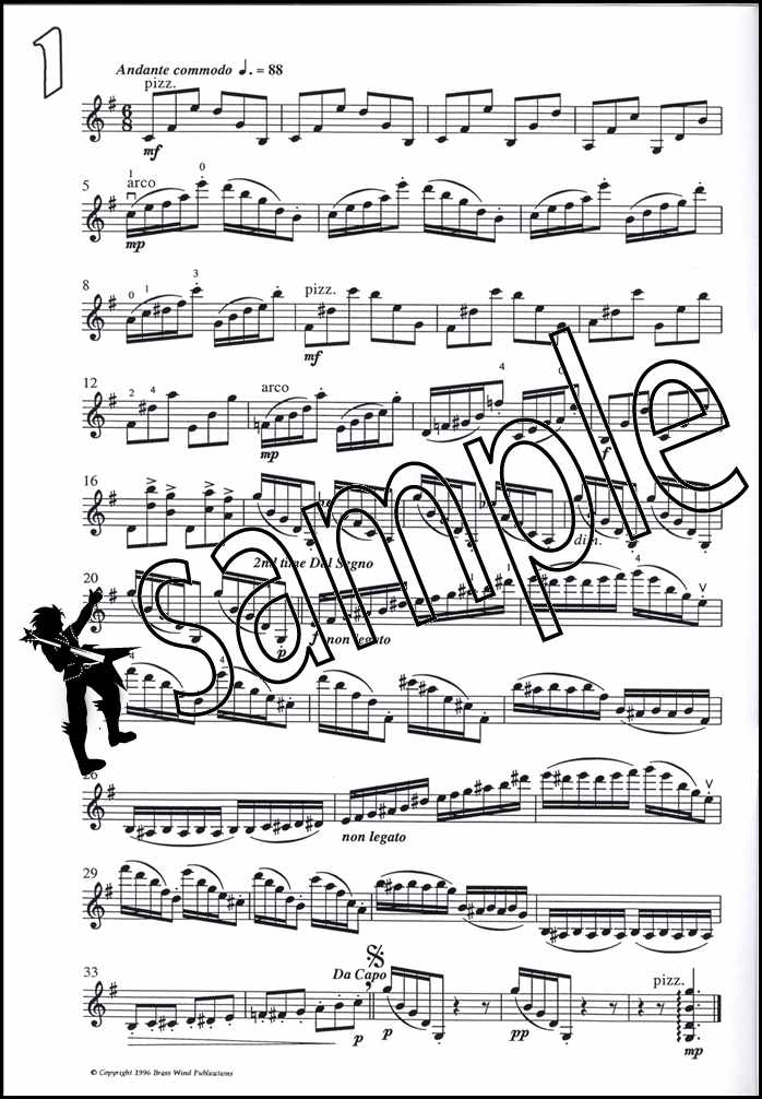 1st sample page from Fantasy Pieces for Violin by Derek Bourgeois