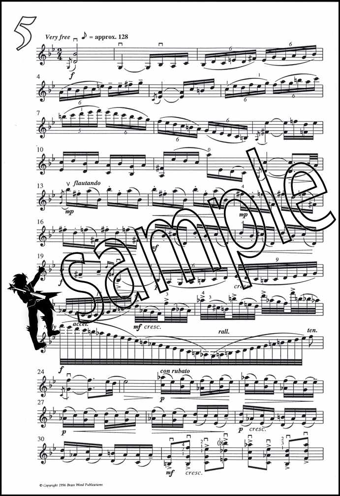 2nd sample page from Fantasy Pieces for Violin by Derek Bourgeois