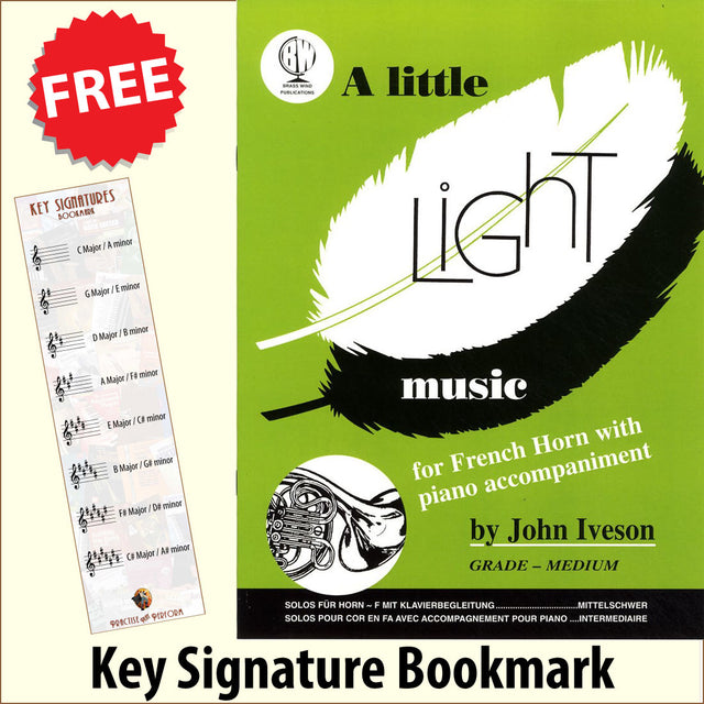 front cover of A Little Light Music for French Horn together with free Treble Clef bookmark