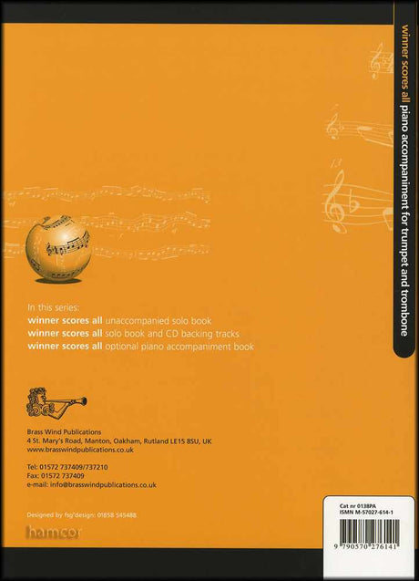 back cover of Winner Scores All Piano Accompaniment for Trumpet/Trombone