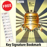 front cover of Winners Galore Trumpet Euphonium Trombone Book/CD together with free Treble Clef bookmark