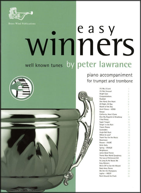 front cover of Easy Winners Piano Accompaniment for Trumpet & Trombone