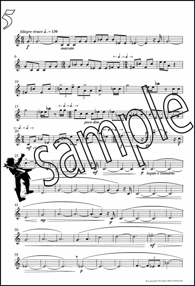 2nd sample page from Fantasy Pieces for Trumpet by Derek Bourgeois