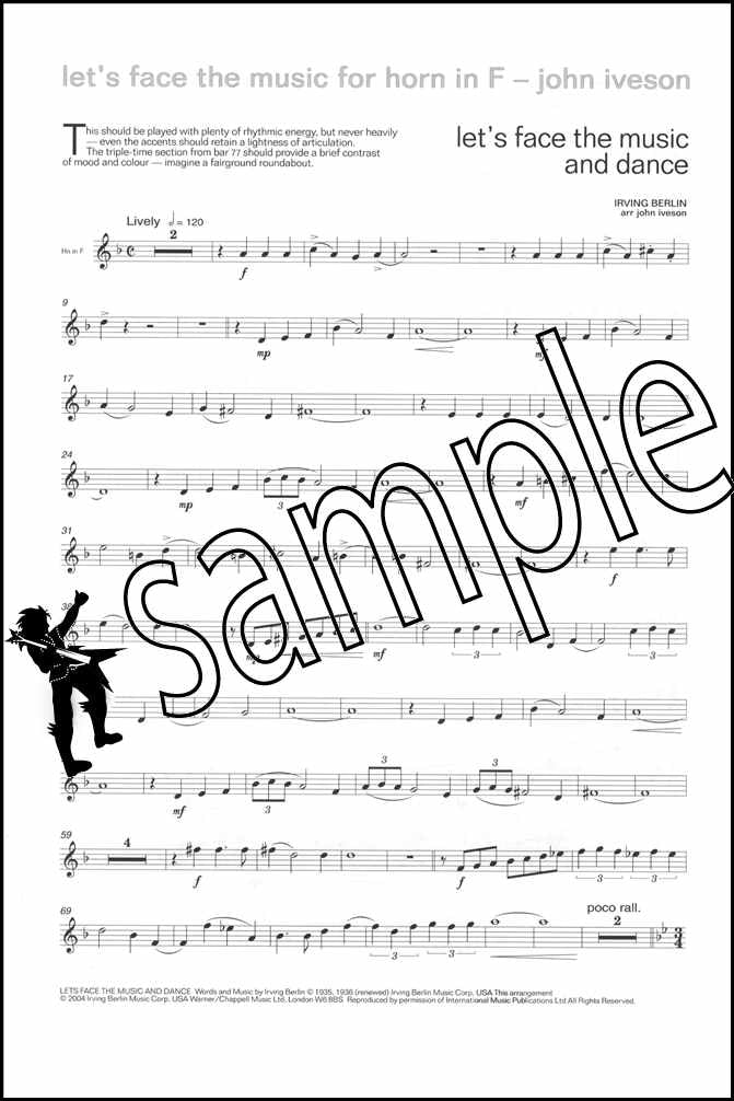 1st sample page from Lets Face the Music for F Horn
