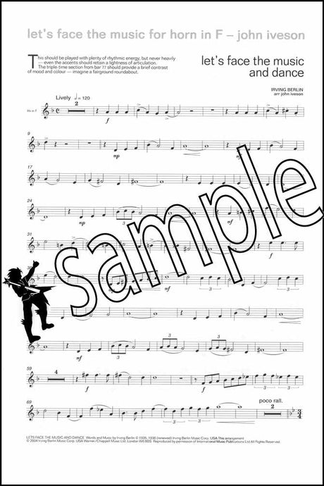 1st sample page from Lets Face the Music for F Horn