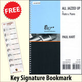 front cover of All Jazzed Up for Flute Book/CD together with free Treble Clef bookmark