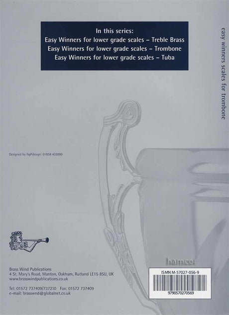 back cover of Easy Winners for Trombone Lower Grade Scales