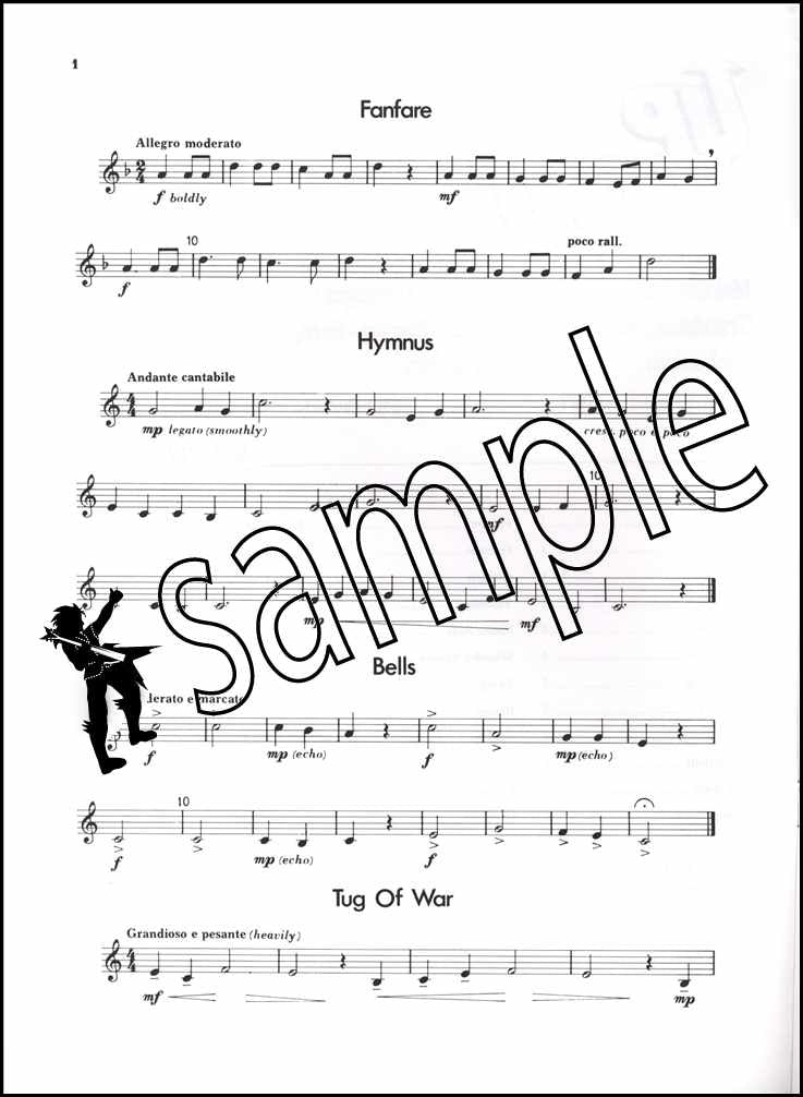 1st sample page from Up Front Melodic Studies for Trombone Book 1 Treble Clef