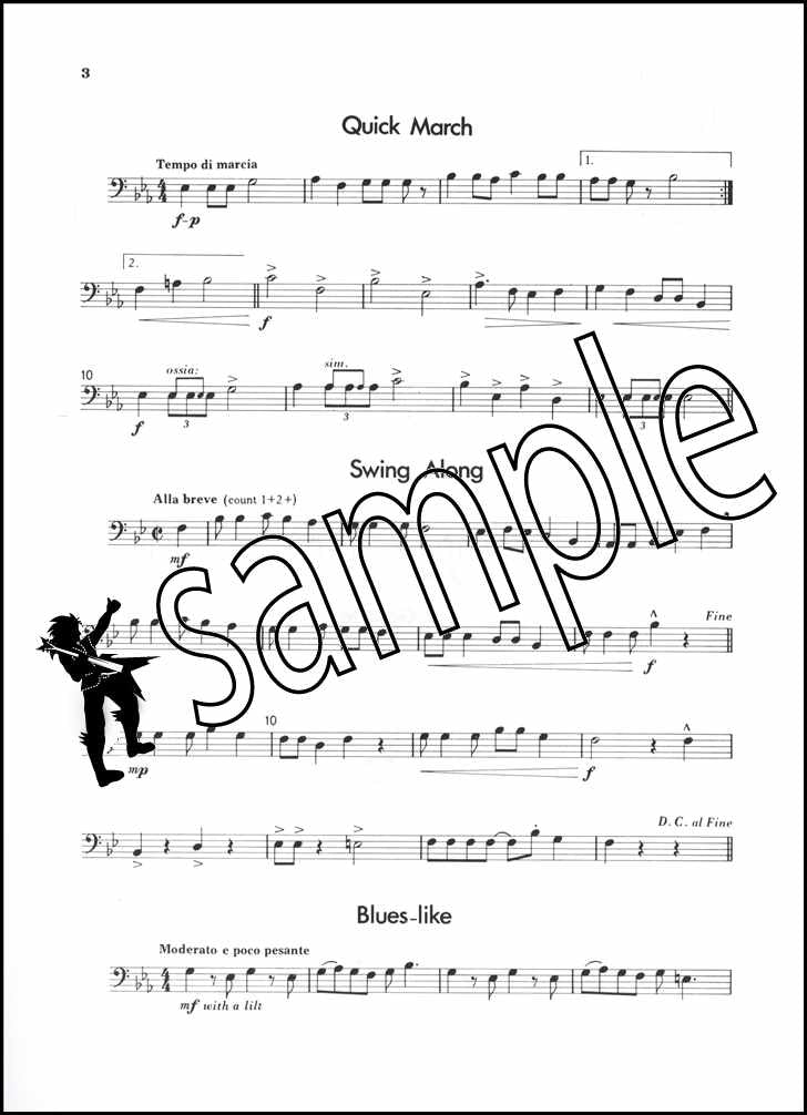 2nd sample page from Up Front Melodic Studies for Trombone Book 1 Bass Clef