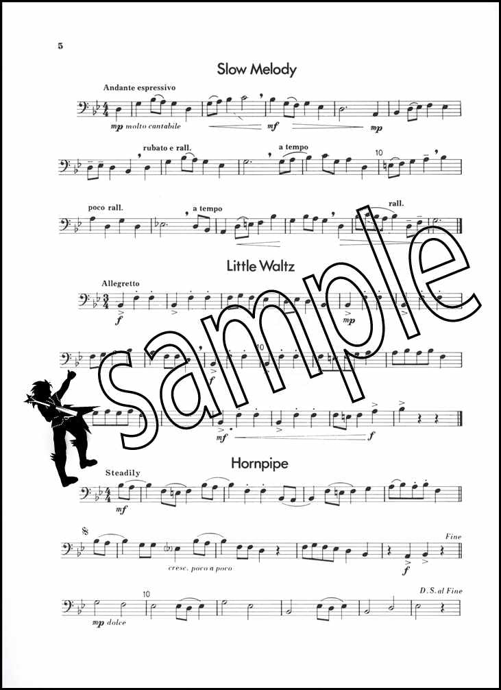 3rd sample page from Up Front Melodic Studies for Trombone Book 1 Bass Clef