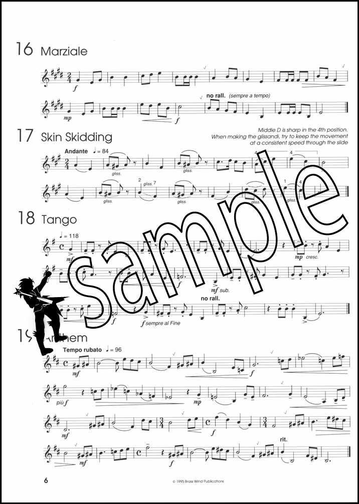 2nd sample page from Up Front Melodic Studies for Trombone Book 2 Treble Clef