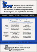 back cover of Up Front Melodic Studies for Trombone Book 2 Treble Clef